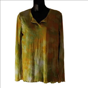 Logo Layers Muted Tie Dye Look Flowy Fairycore Top. Size Xs, Oversized Tho.